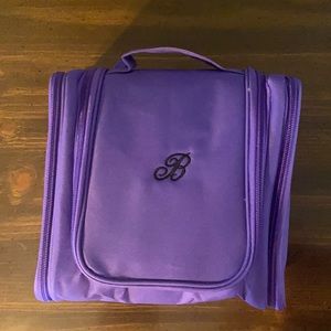 Purple “B” monogrammed toiletry travel bag NWOT